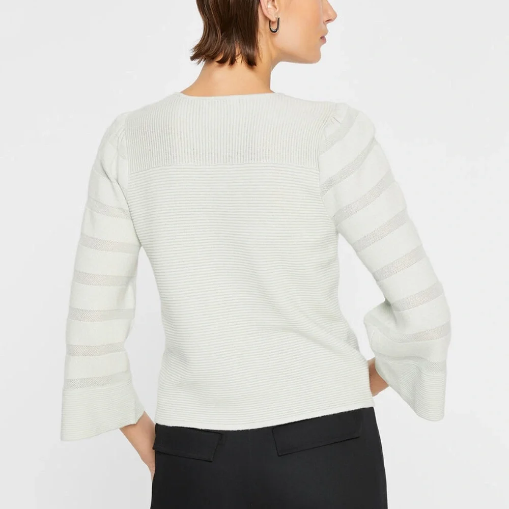 Jacquard Stripe Crew Sweater - New With Tags - NEVER WORN - Smoke - Picture 2 of 4